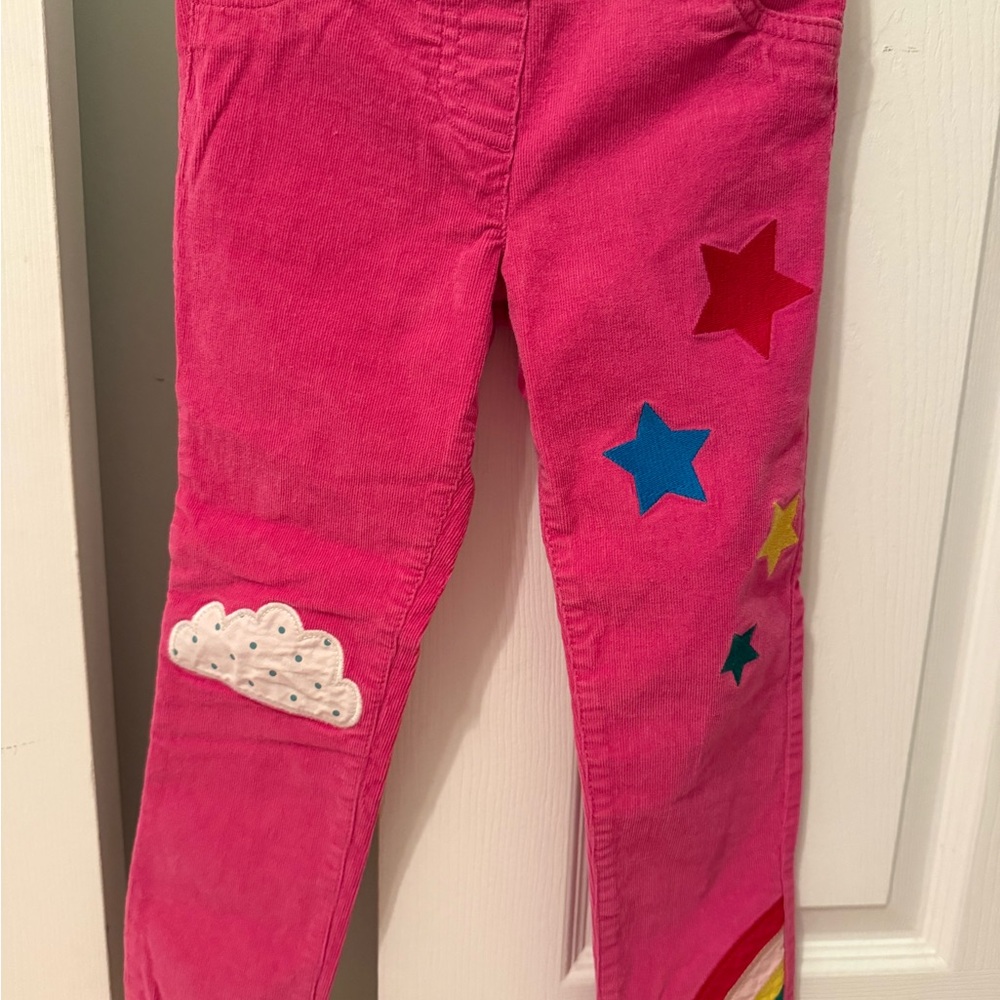 Boden Hot Pink Corduroy Stars & Cloud Leggings